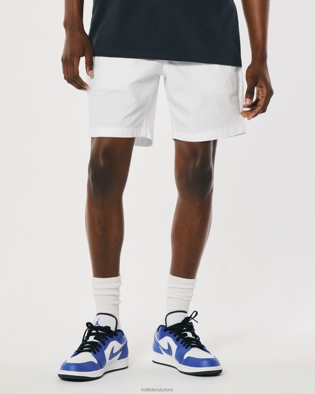 Bottoms Hollister Men Poplin Jogger Shorts 7\\ 488201179 White